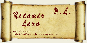 Milomir Lero vizit kartica